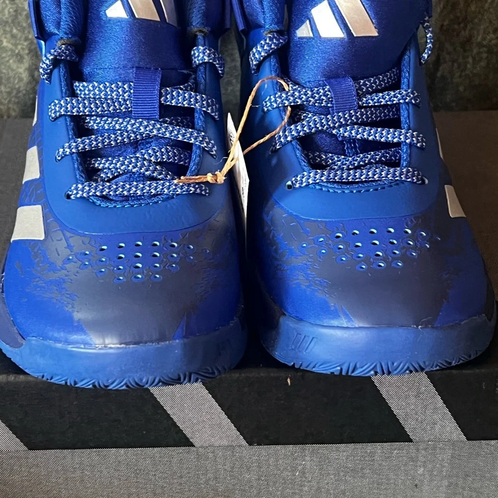Adidas Kids Royal Blue/ White Cross ‘Em Up Sneakers - Picture 2 of 3